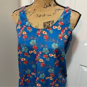 Blue Floral Tank Top